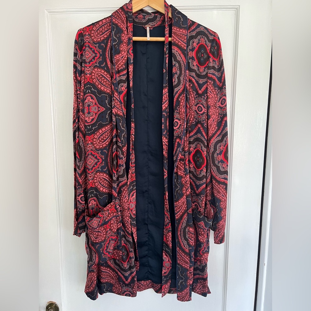 Free People silky paisley Robe .